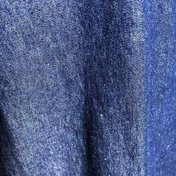 Draper James chambray denim blue ruffle front eyelet sleeve shift dress size 10 - Picture 5 of 15